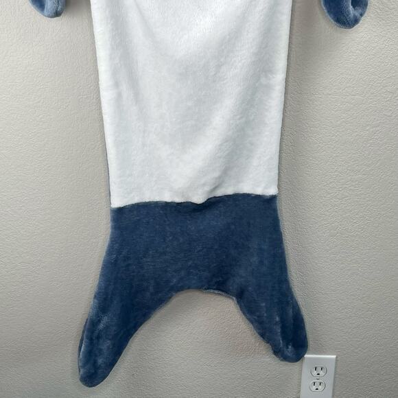 Hooded Fleece Shark Blanket Sleeping Bag One Piece Gray White Unisex Kids Large - Picture 6 of 15